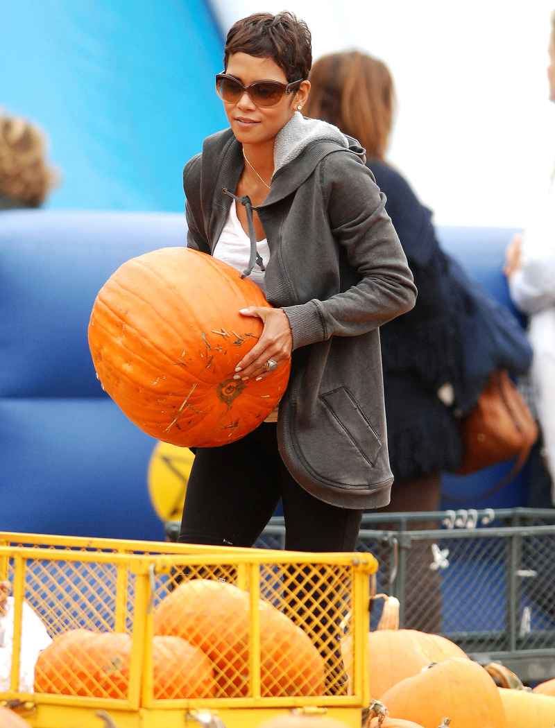 Halle Berry pumpkin patch