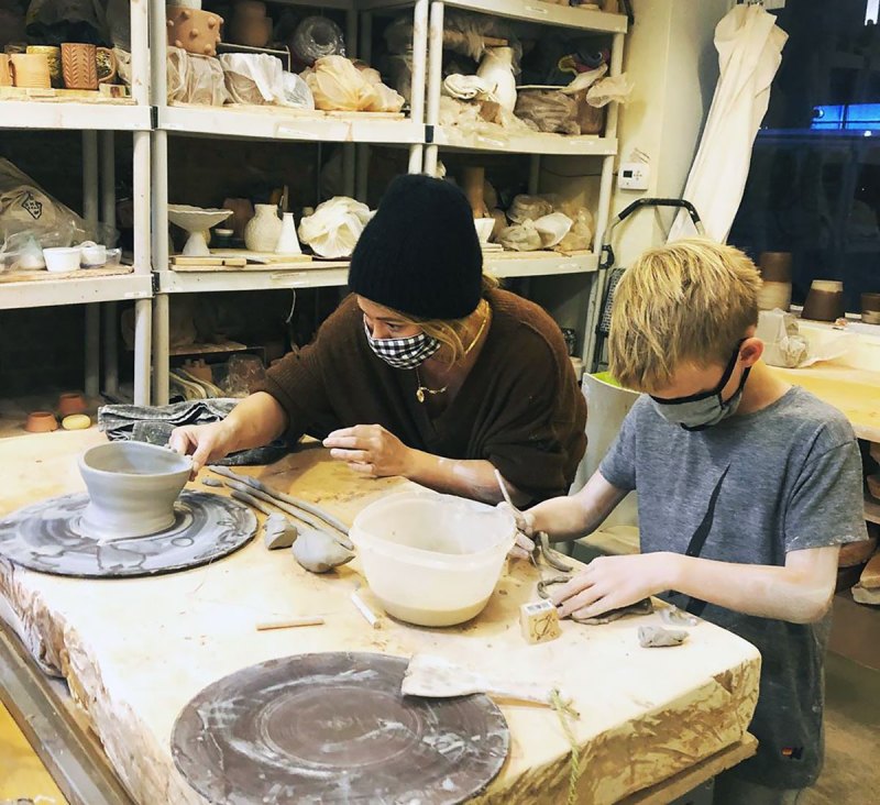 Hilary Duff Bonds With Son Luca, 8, During Pottery-Making ‘Date Night’: Pics