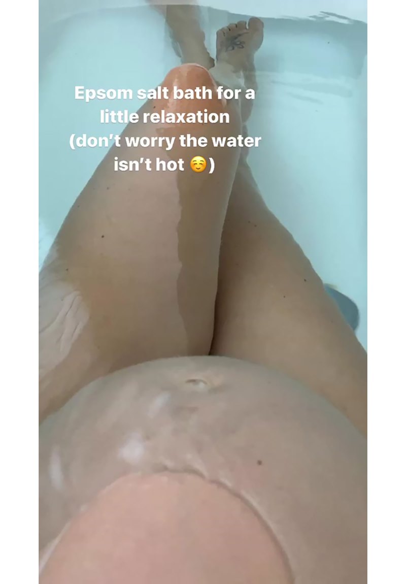 Pregnant Jade Roper Shows Baby Bump Progress During Salt Bath