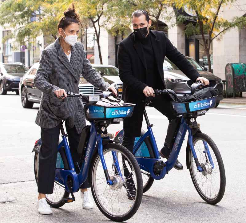 Katie Holmes and BF Emilio Vitolo Jr. Ride Bikes in Style