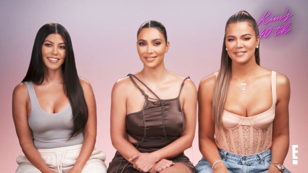 Kourtney Kardashian Kim Kardashian and Khloe Kardashian Kim Kardashian Family Shocks Her With 40th Birthday Party
