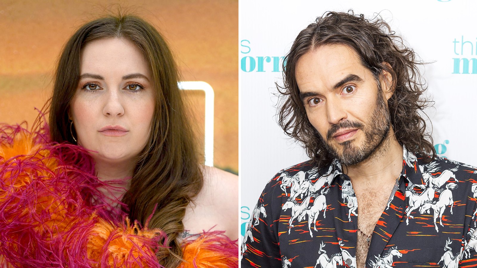 Lena Dunham and Russell Brand Gala