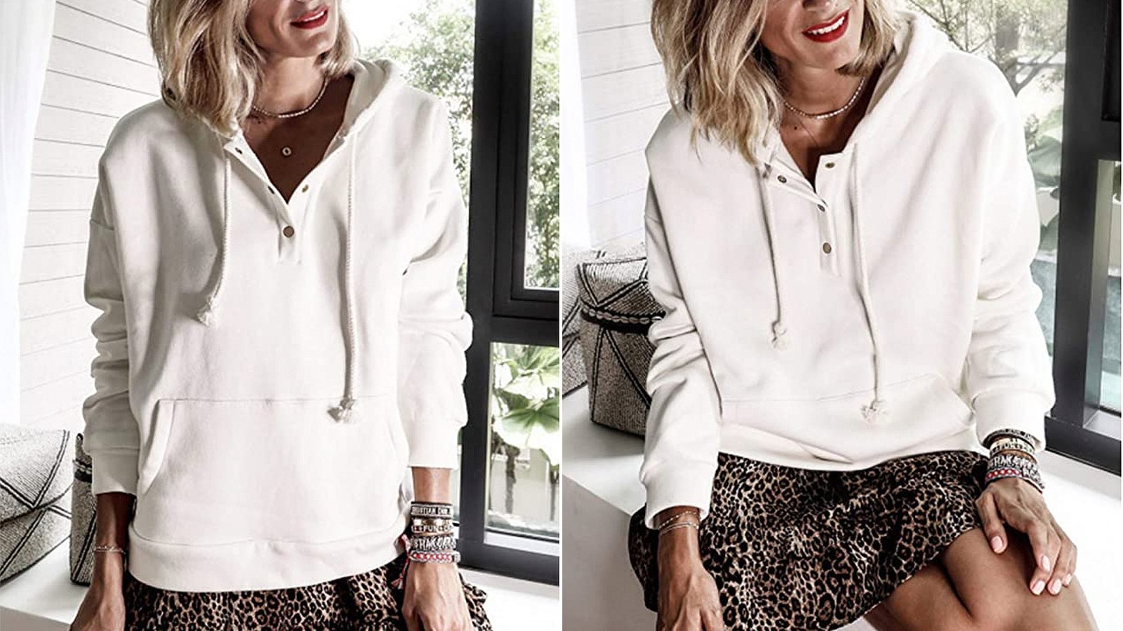 MEROKEETY Women's Pullover Long Sleeve 1/4 Snap Solid Sweatshirt Top with Pocket