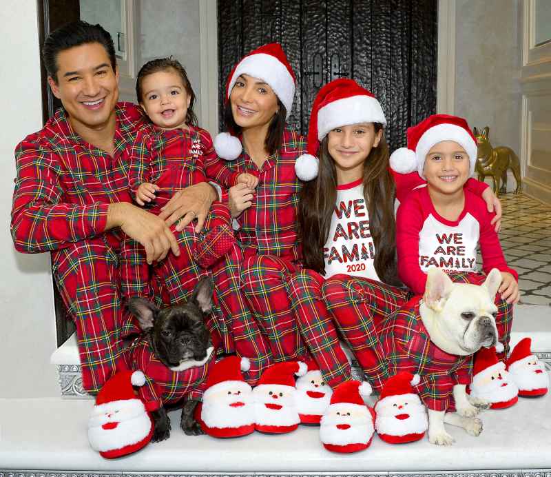 Mario Lopez with family Christmas pajamas