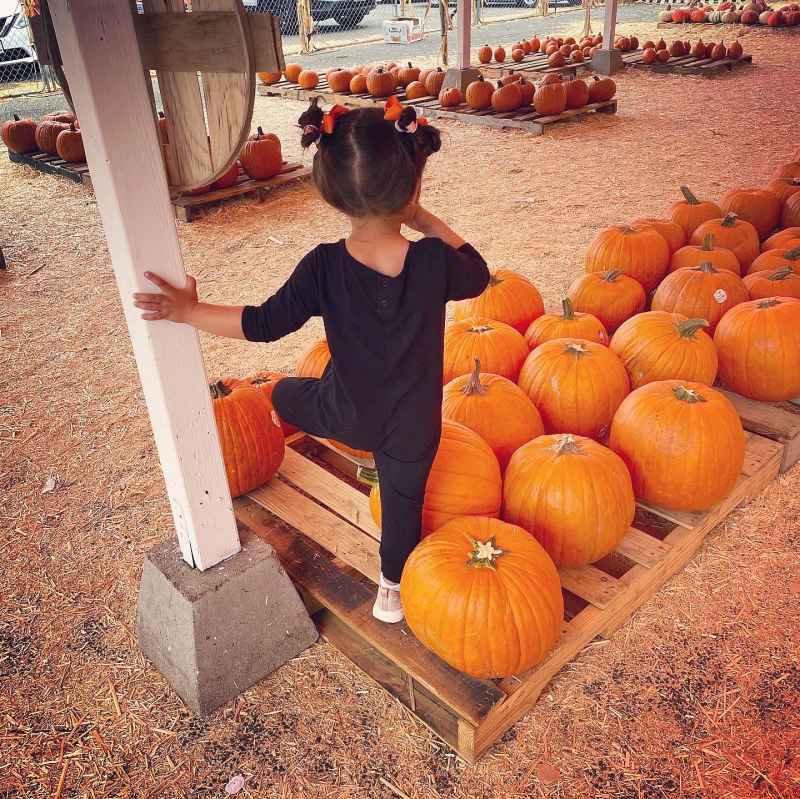 Mindy Kaling and Daughter Katherine Picking Pumpkins