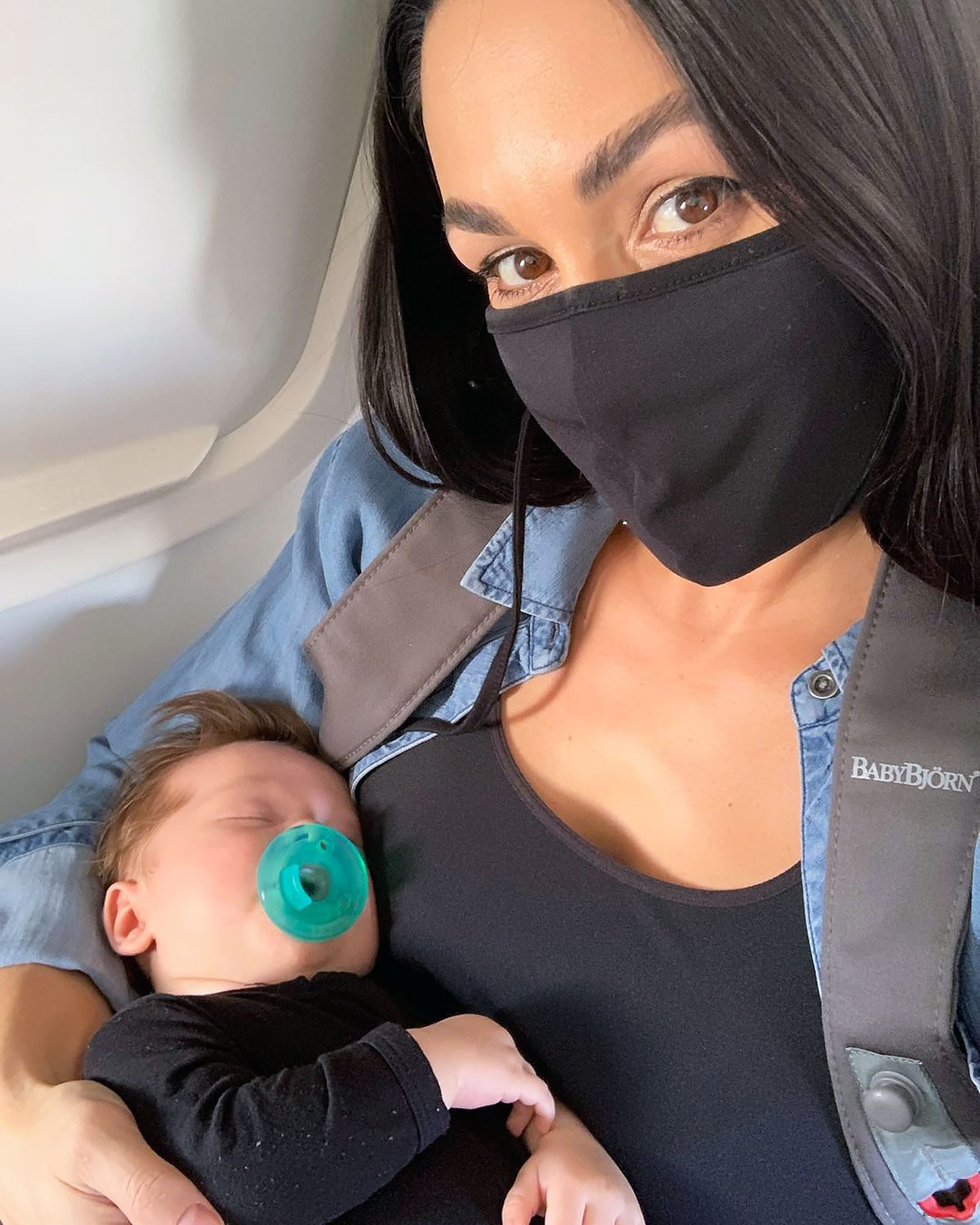 Sleeping in the Sky! See Nikki Bella and Son Matteo’s Plane Ride Pic