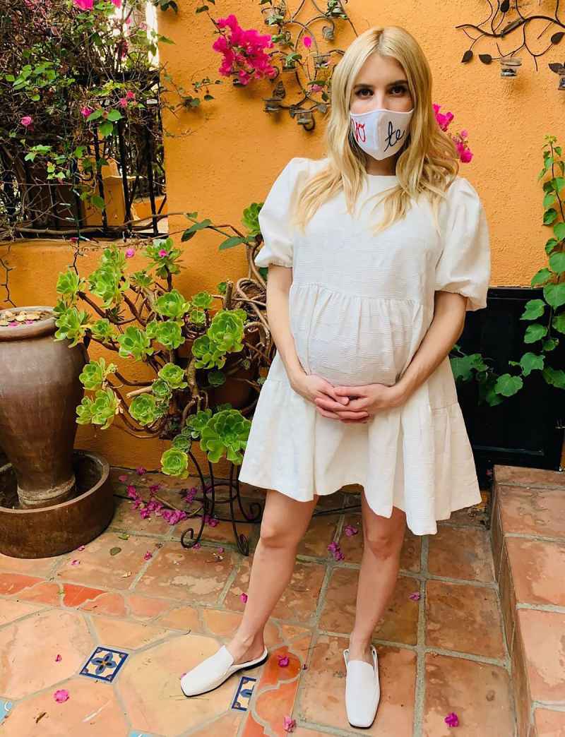 Wearing White! See Pregnant Emma Roberts’ Baby Bump Pics