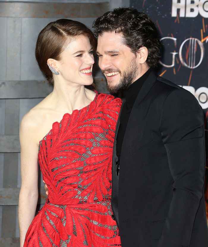 Rose Leslie and Kit Harington attend the Game of Thrones season eight premiere Pregnant Rose Leslie Cant Wait to Meet Her and Kit Harington Baby