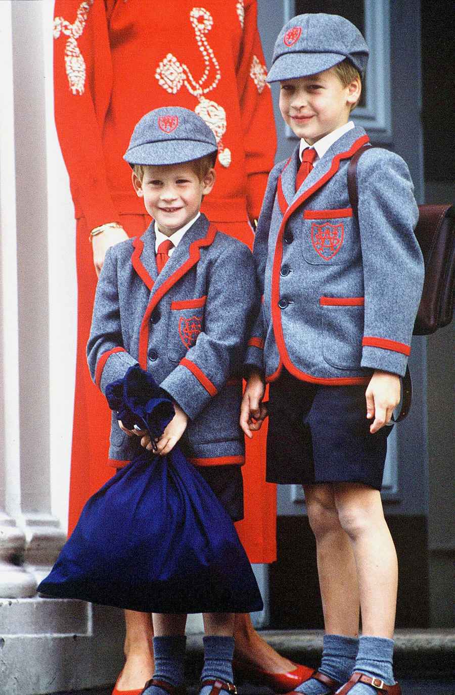 Princess Diana taking Prince William and Henry Harry to Wetherby school in London in 1989