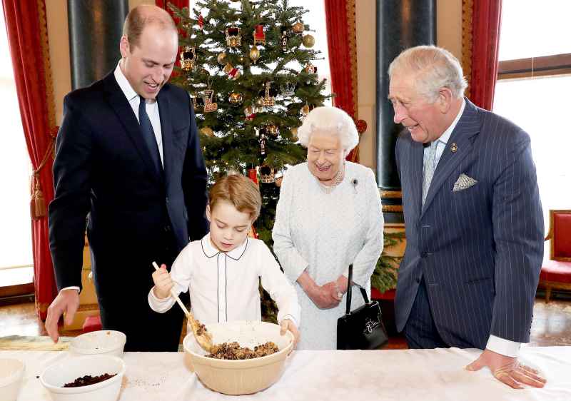 Prince William, Prince George, Queen Elizabeth II and Prince Charles