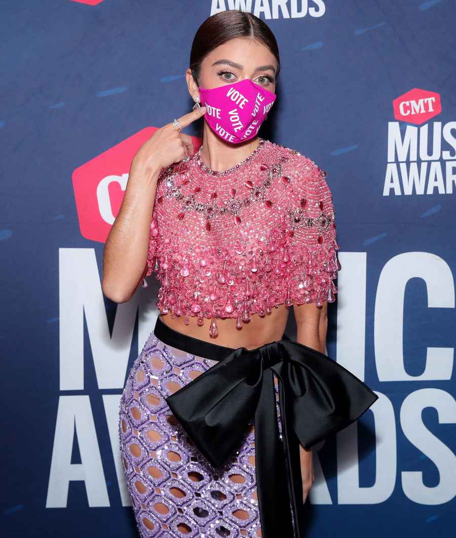 Sarah Hyland Stunned in 3 Dresses at the 2020 CMT Music Awards