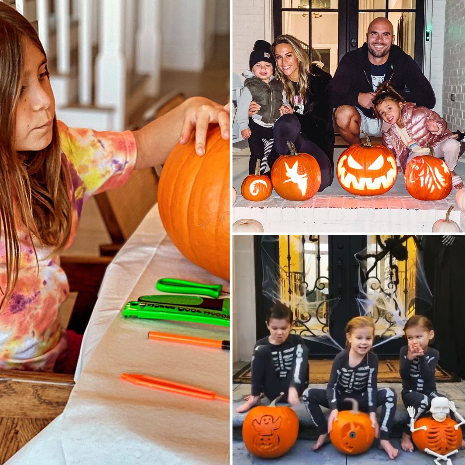 Stars and Kids Carving Pumpkins Halloween 2020