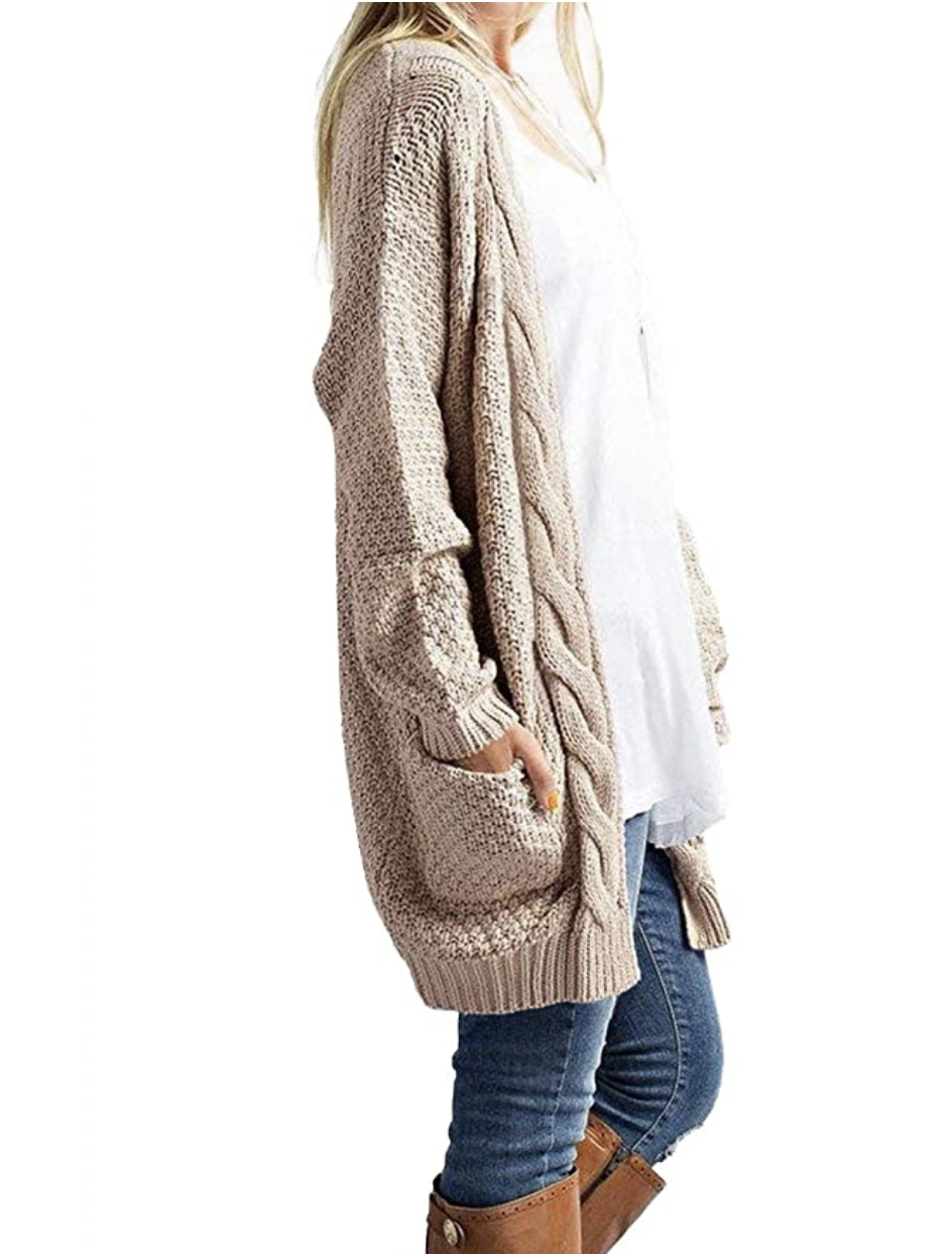 Traleubie Women's Open Front Long Sleeve Boho Chunky Cardigan Sweater