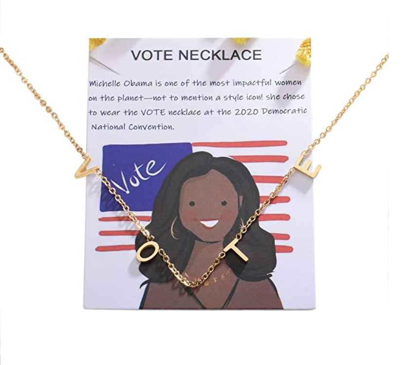 VLINRAS Michelle Obama Vote Necklace