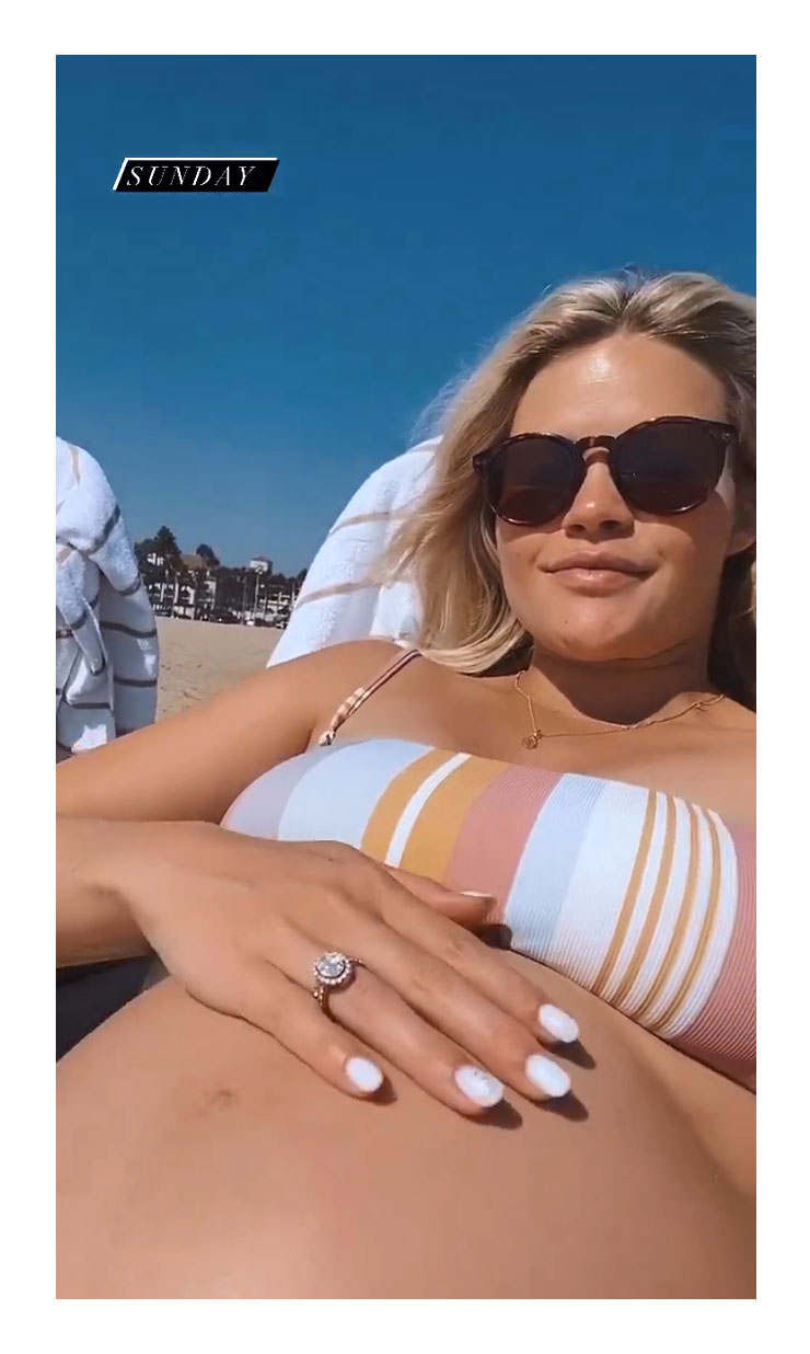 Witney Carson McAllister Beach Day Pregnant Bathing Suit