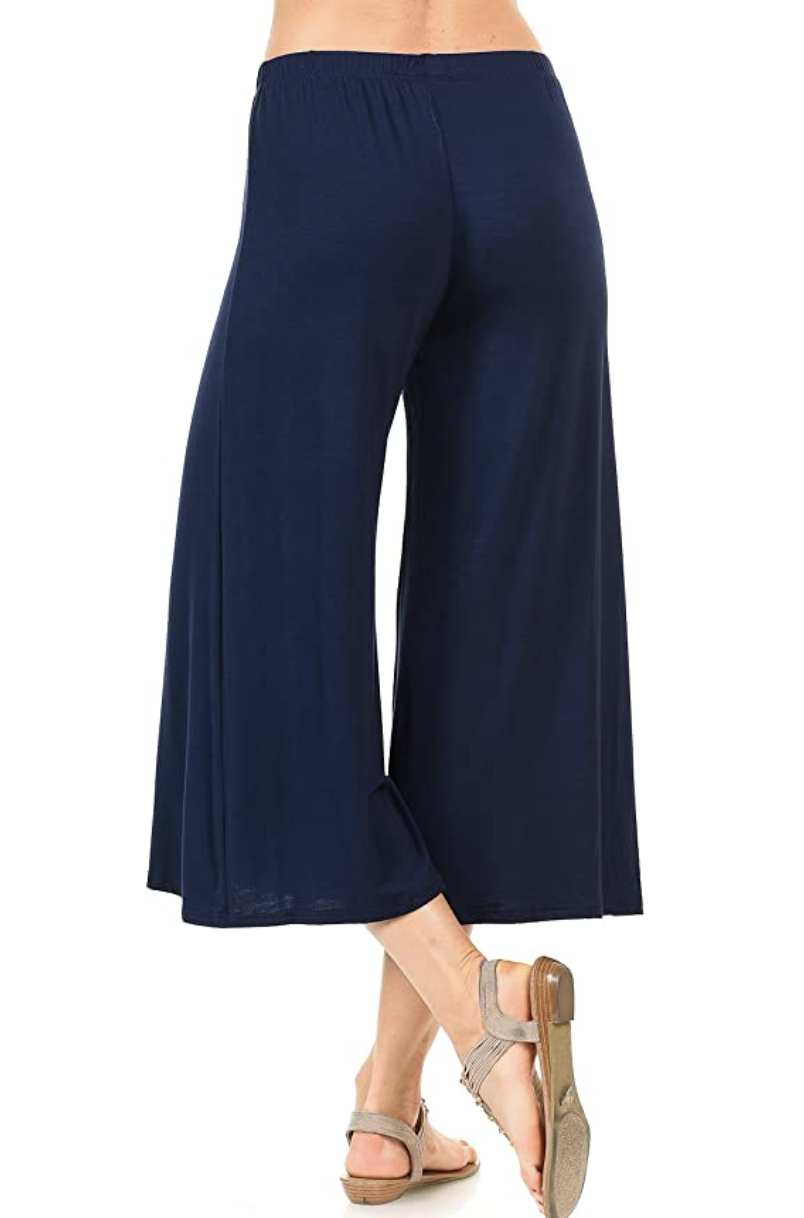 iconic luxe Women's Elastic Waist Jersey Culottes Pants