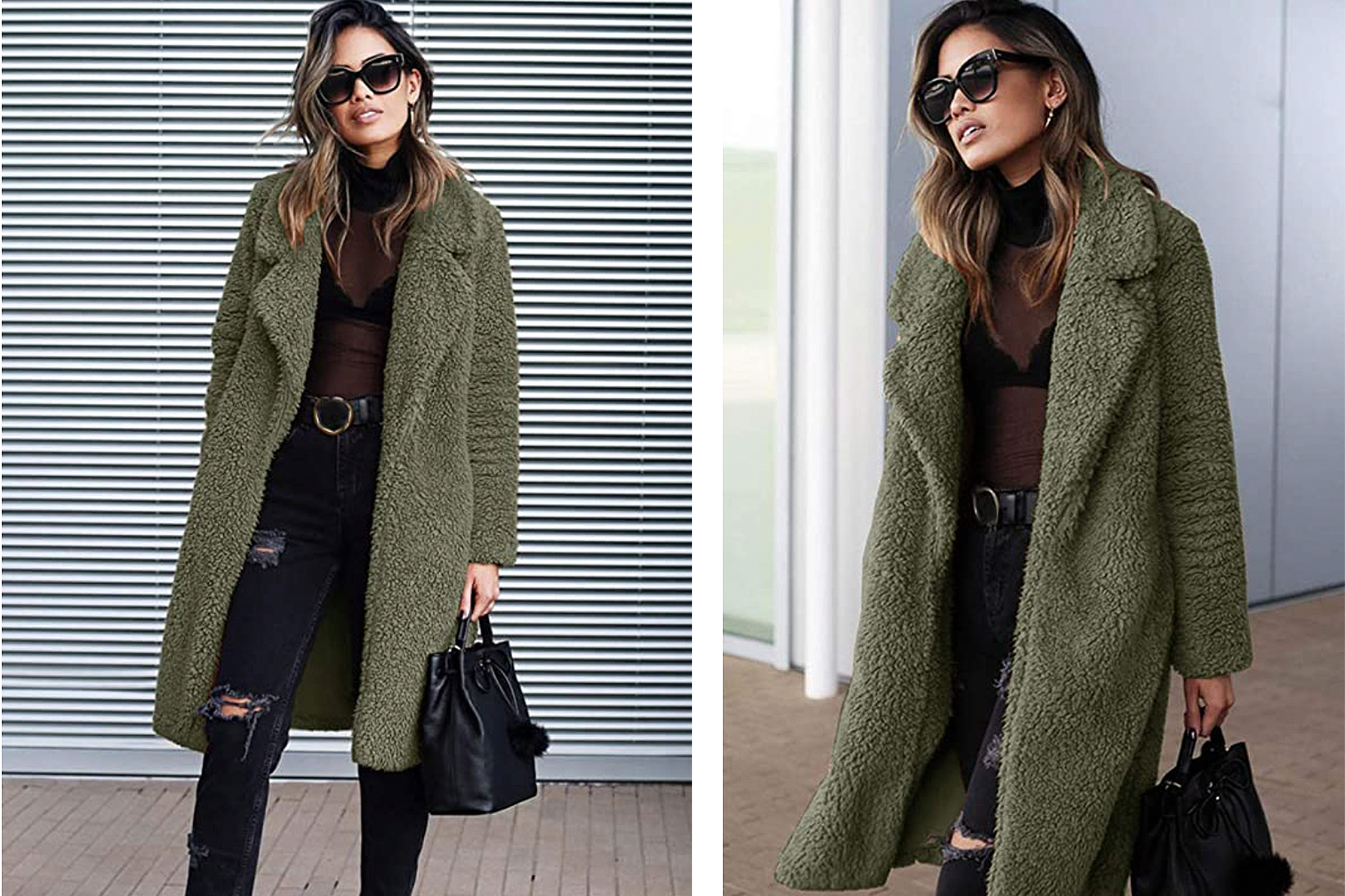 Womens Coats Lapel Fuzzy Fleece Overcoats Fashion Open Front Long Cardigan Faux Fur Warm Winter Outwear Jackets
