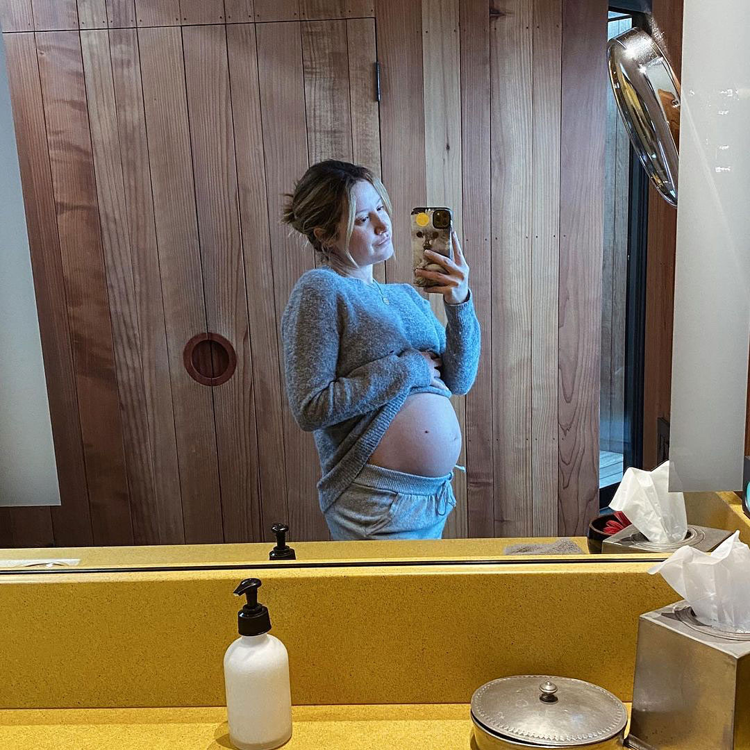Ashley Tisdale Bare Bump Selfie Mirror