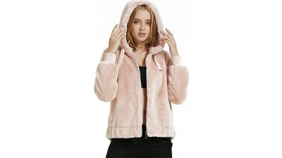 Bellivera Women’s Faux Fur Coat with 2 Side-Seam Pockets