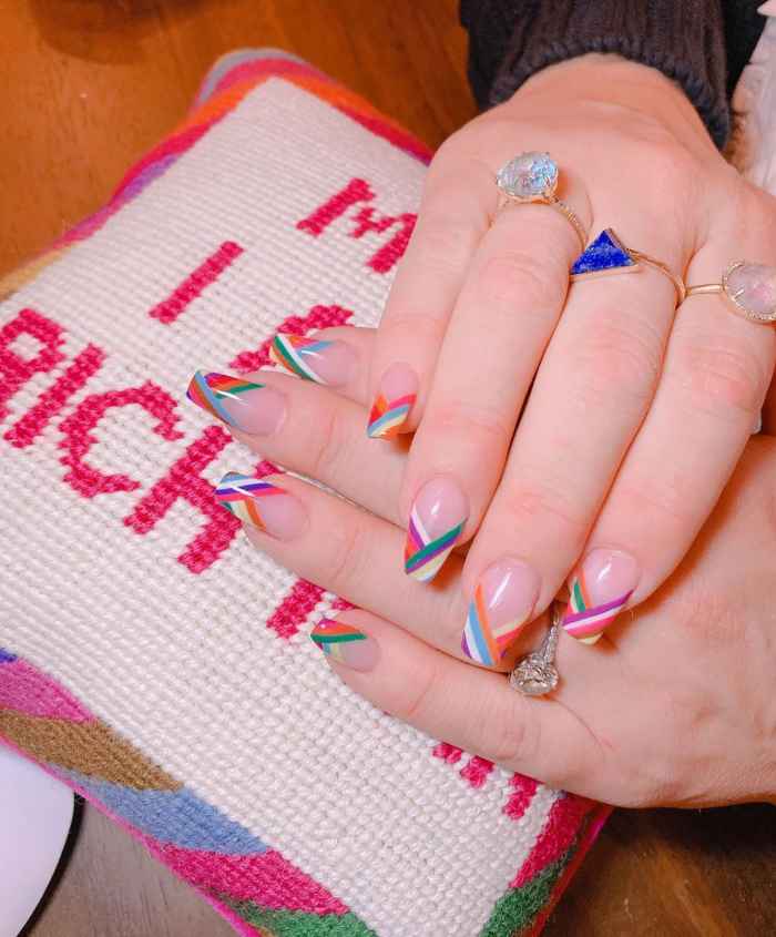 Busy Philipps Matches Her Mani to the Most Epic Cross Stitch Pillow