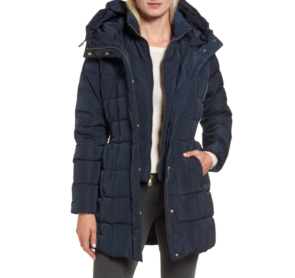 Cole-Haan-Hooded-Down-&-Feather-Jacket