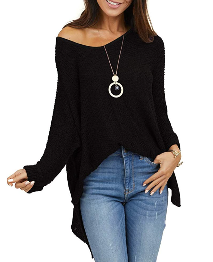 ETCYY NEW Women's V Neck Super Soft and Loose Fit Long Sleeve Pullover Sweater Top