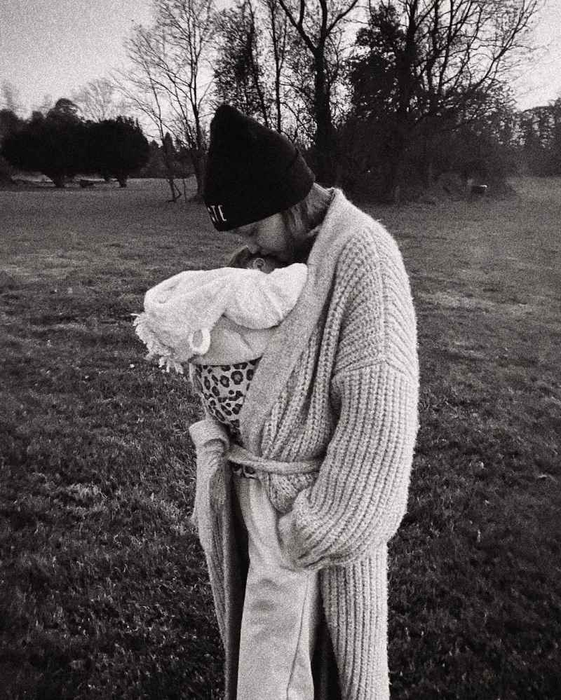Gigi Hadid Shares Sweet Photos Cradling Her Daughter Black and White