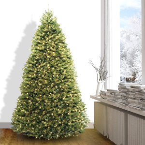 Homelogik 8 Ft Christmas Tree Premium Hinged Pre-lit Artificial w 750 Warm White Light