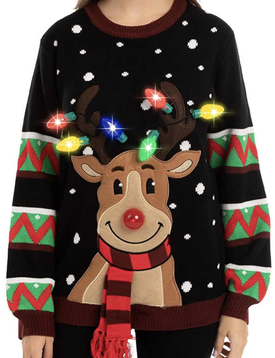 JOYIN-Womens-LED-Light-Up-Reindeer-Ugly-Christmas-Sweater