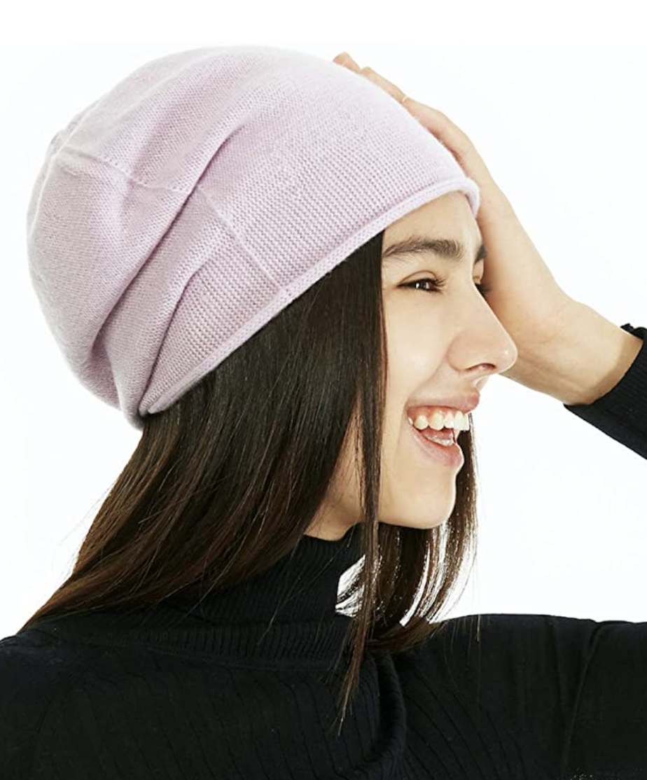 KIKONIO CHEN Women's 100% Cashmere Beanie Hat