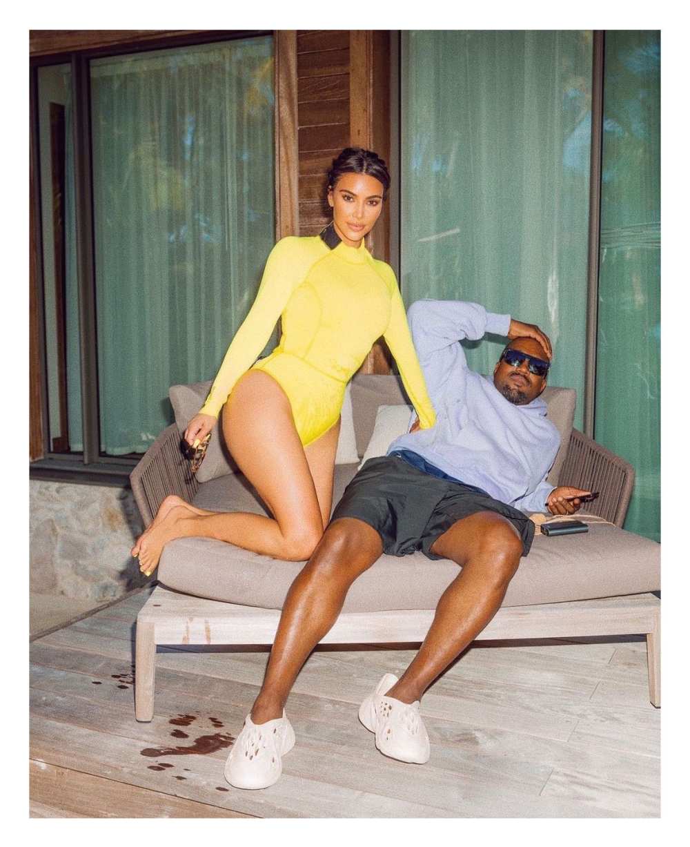 Kim Kardashian Shares Photos With Kanye West After Congratulating Joe Biden on Victory Instagram Yellow