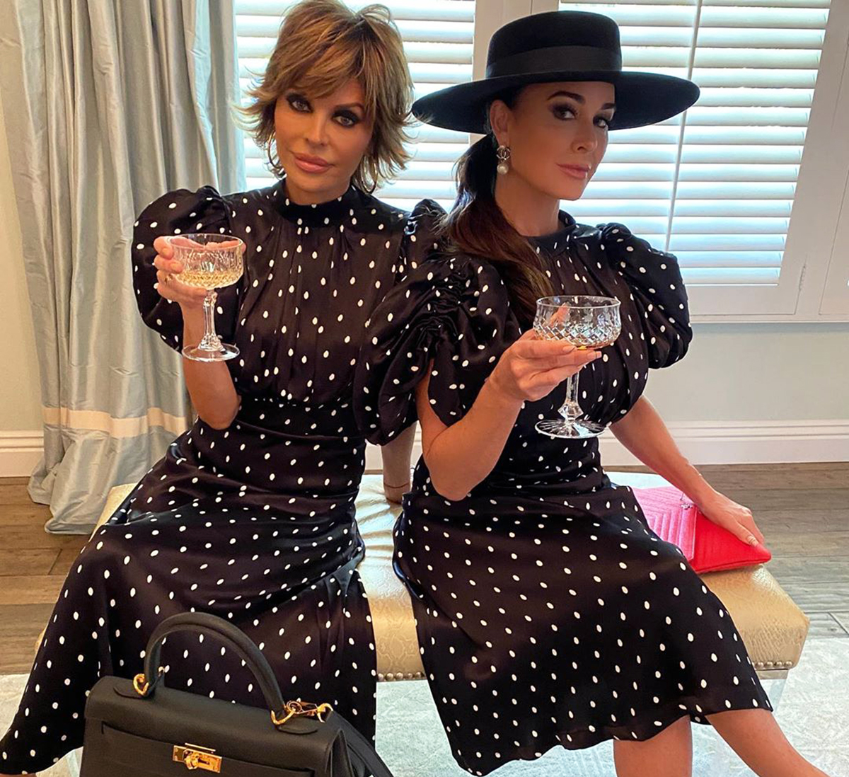 Lisa Rinna and Kyle Richards Twin in Polka Dot Dresses: Pic | Us Weekly