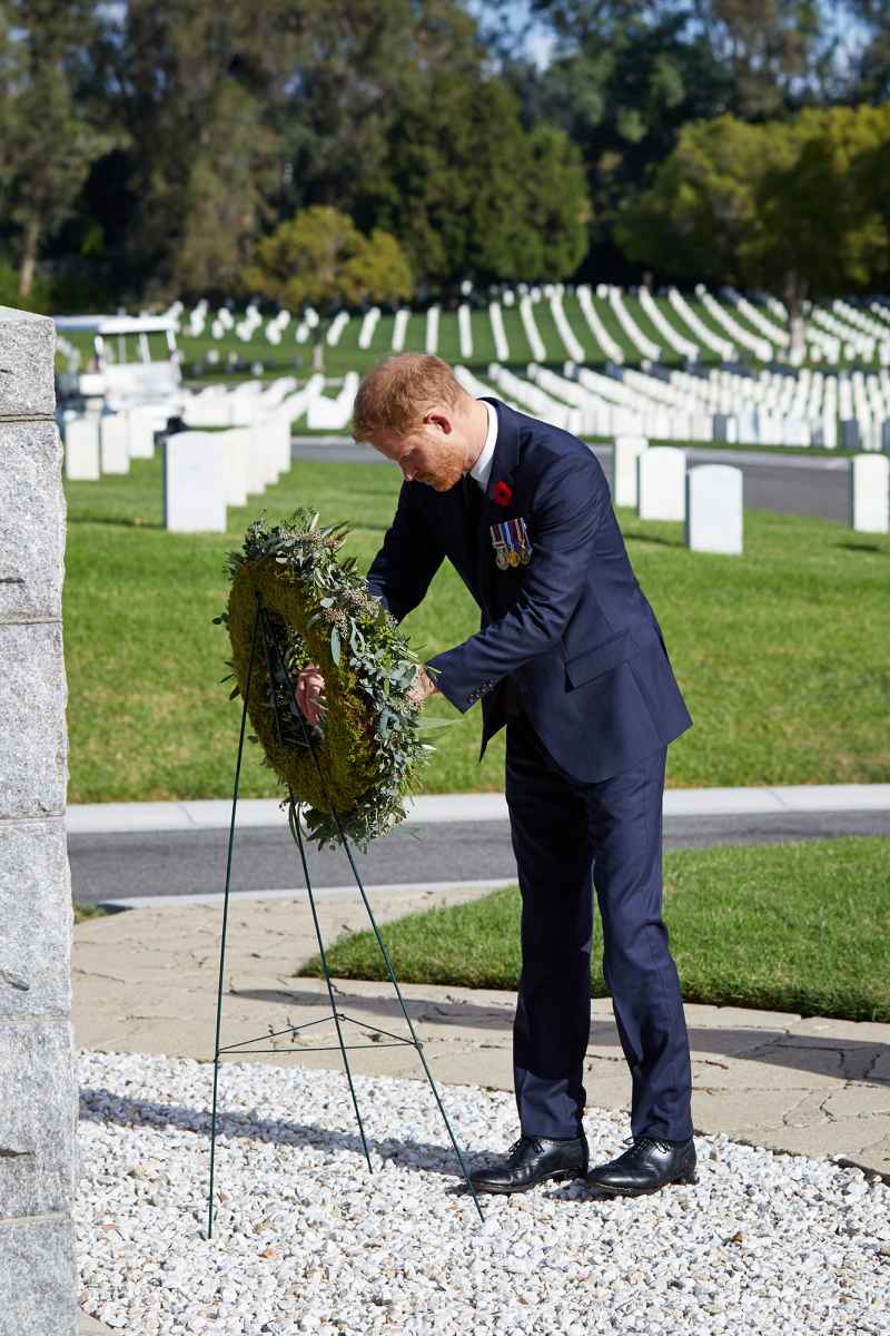 Prince Harry and Meghan Markle Visit Los Angeles Cemetery on Remembrance Day
