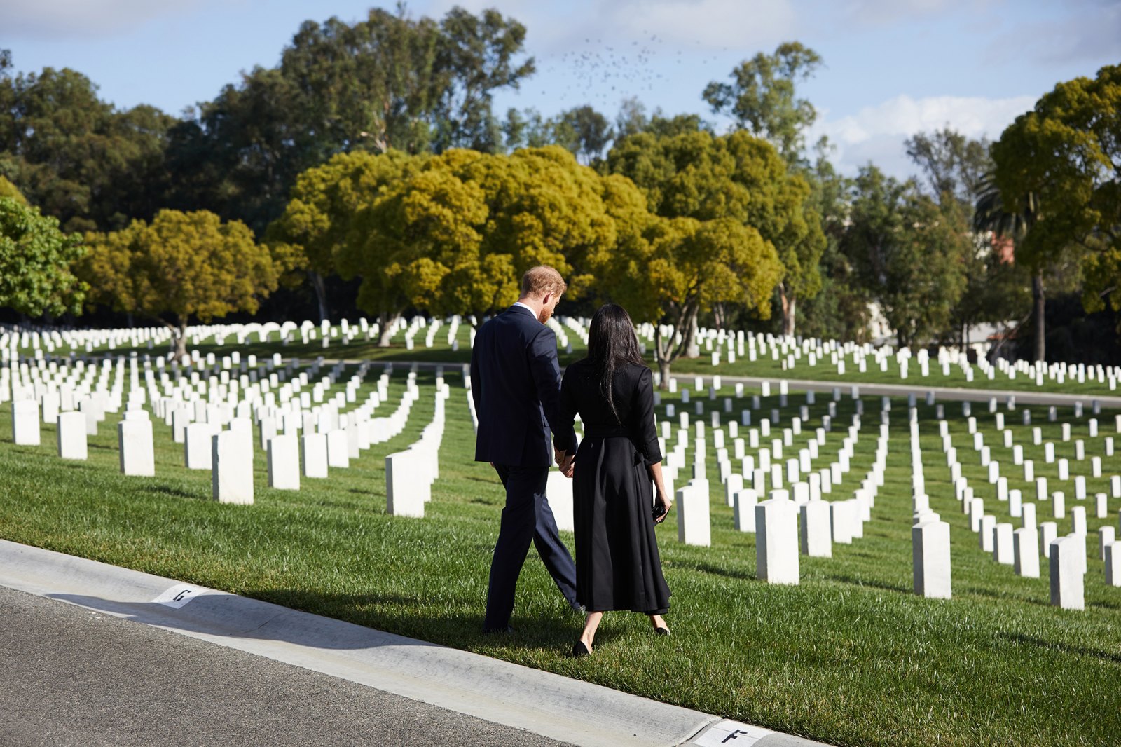 Prince Harry and Meghan Markle Visit Los Angeles Cemetery on Remembrance Day
