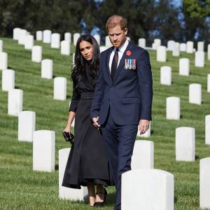 Prince Harry and Meghan Markle Visit Los Angeles Cemetery on Remembrance Day