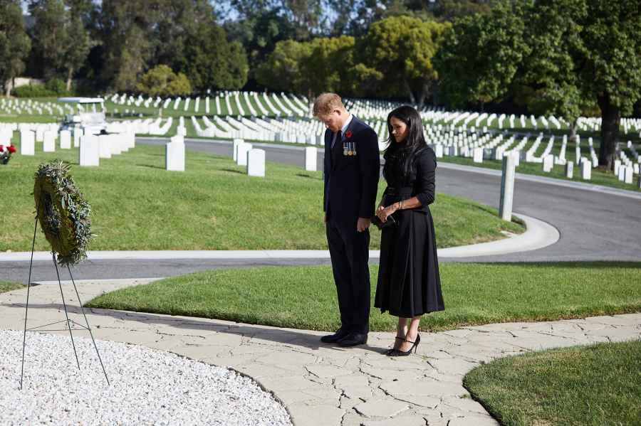 Prince Harry and Meghan Markle Visit Los Angeles Cemetery on Remembrance Day