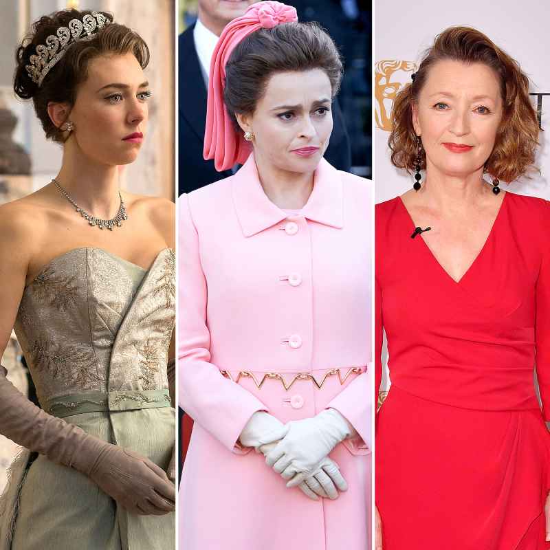Vanessa Kirby/Helena Bonham Carter/Lesley Manville The Crown Cast Through Years Photos