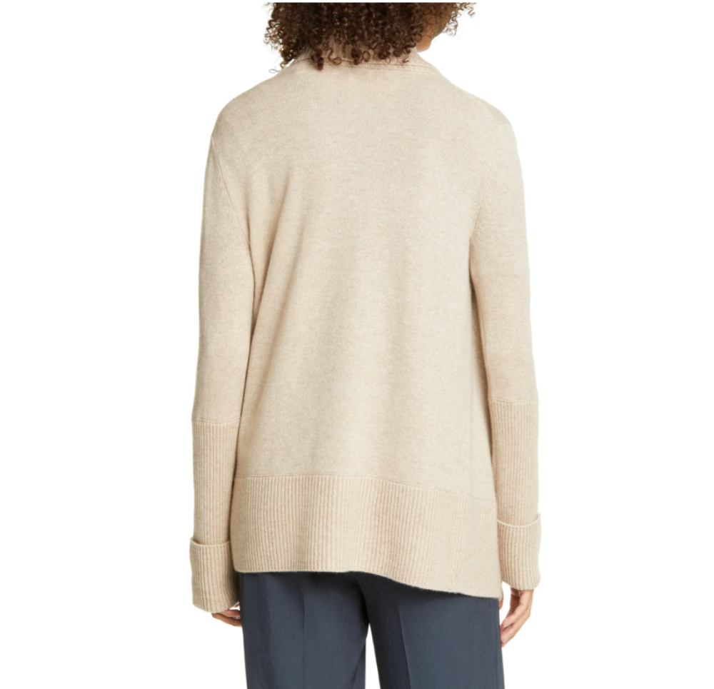 Vince Rib Front Wool & Cashmere Cardigan