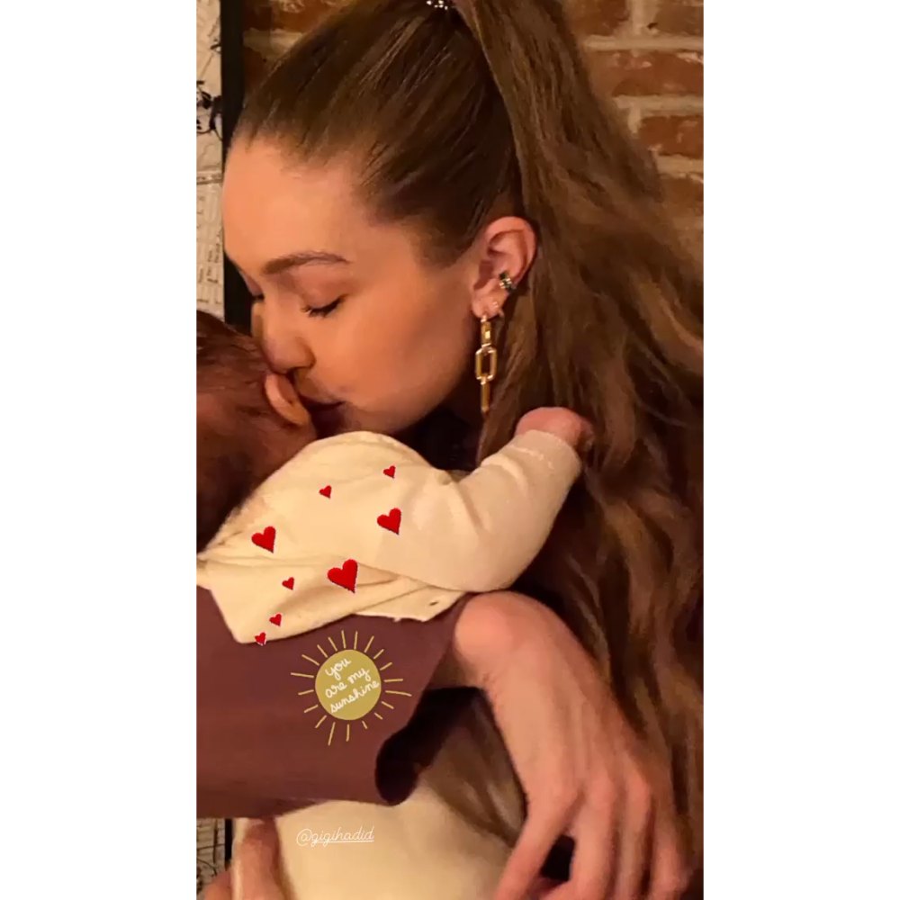 Yolanda Hadid Shares Photo of Daughter Gigi Hadid Kissing Her Newborn Baby:  'You Are My Sunshine