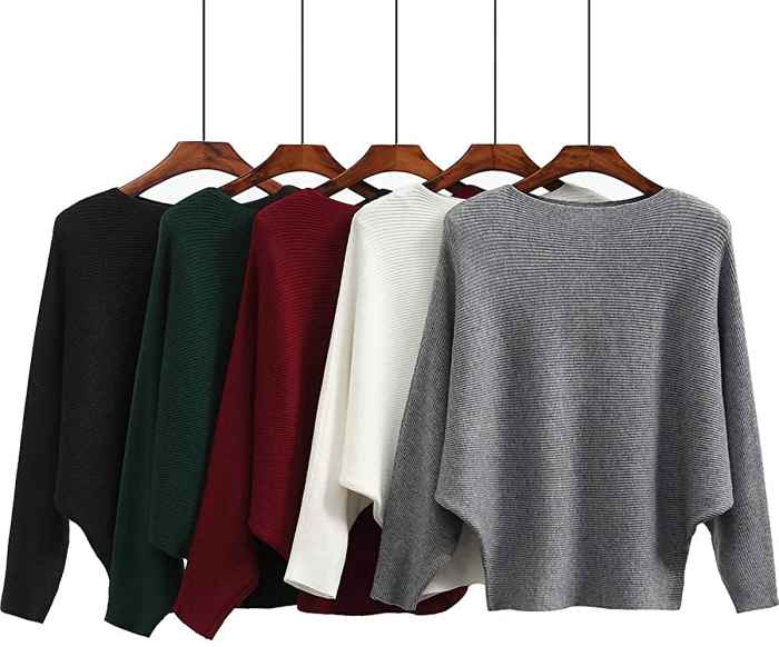 Ckikiou Batwing Cashmere Pullover