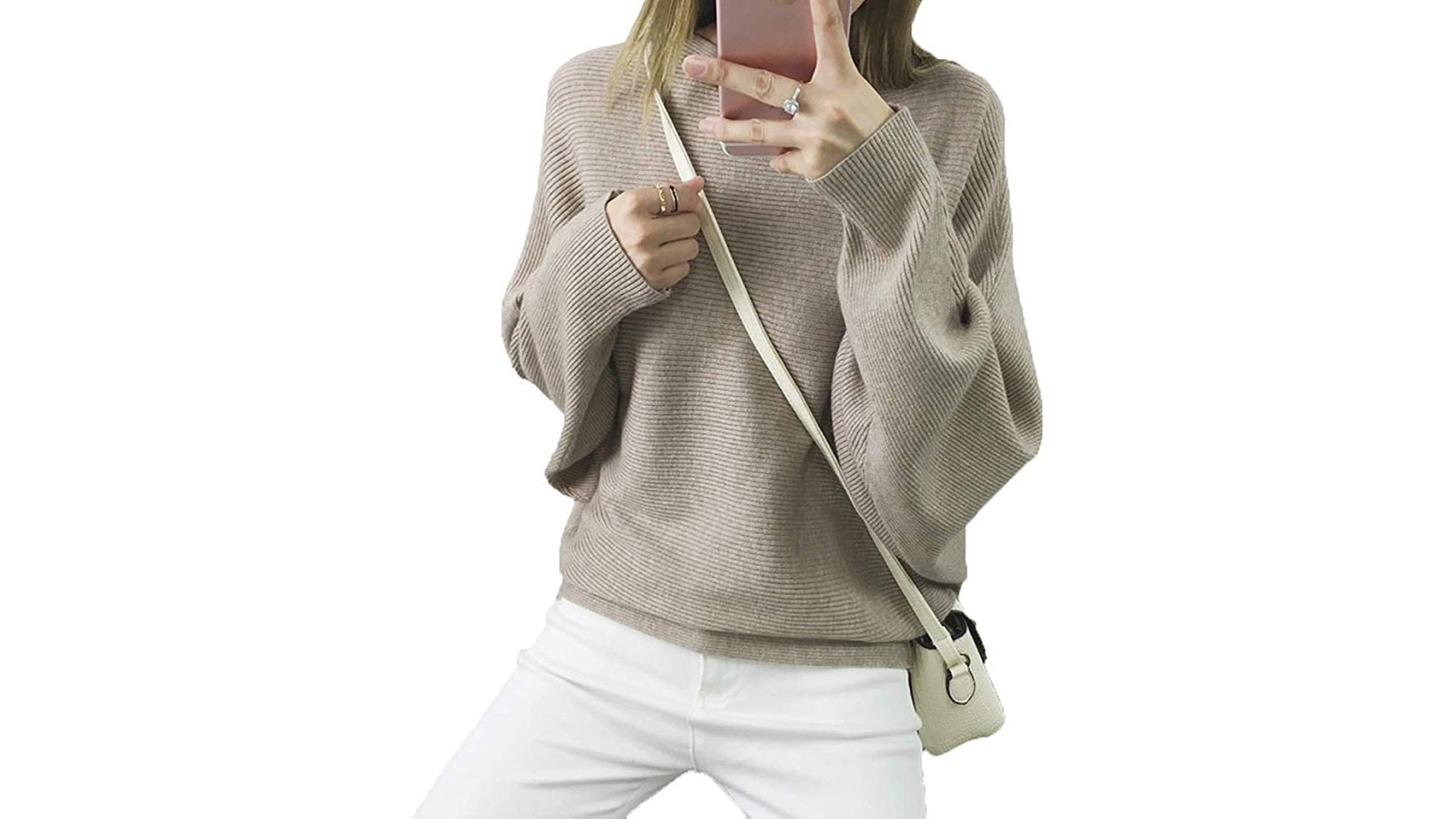 Ckikiou Batwing Cashmere Pullover