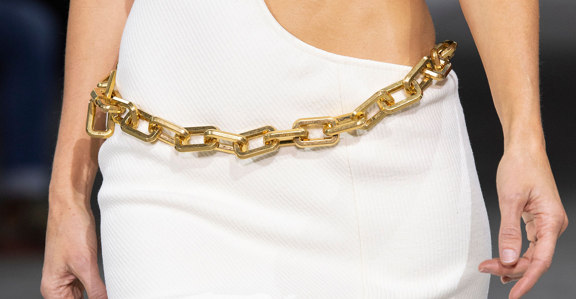 Womens Polished O Ring All Over Links Metal Link Chain Waist Fashion Belt