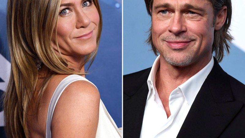 celebrity friendliest exes Jennifer Aniston and Brad Pitt