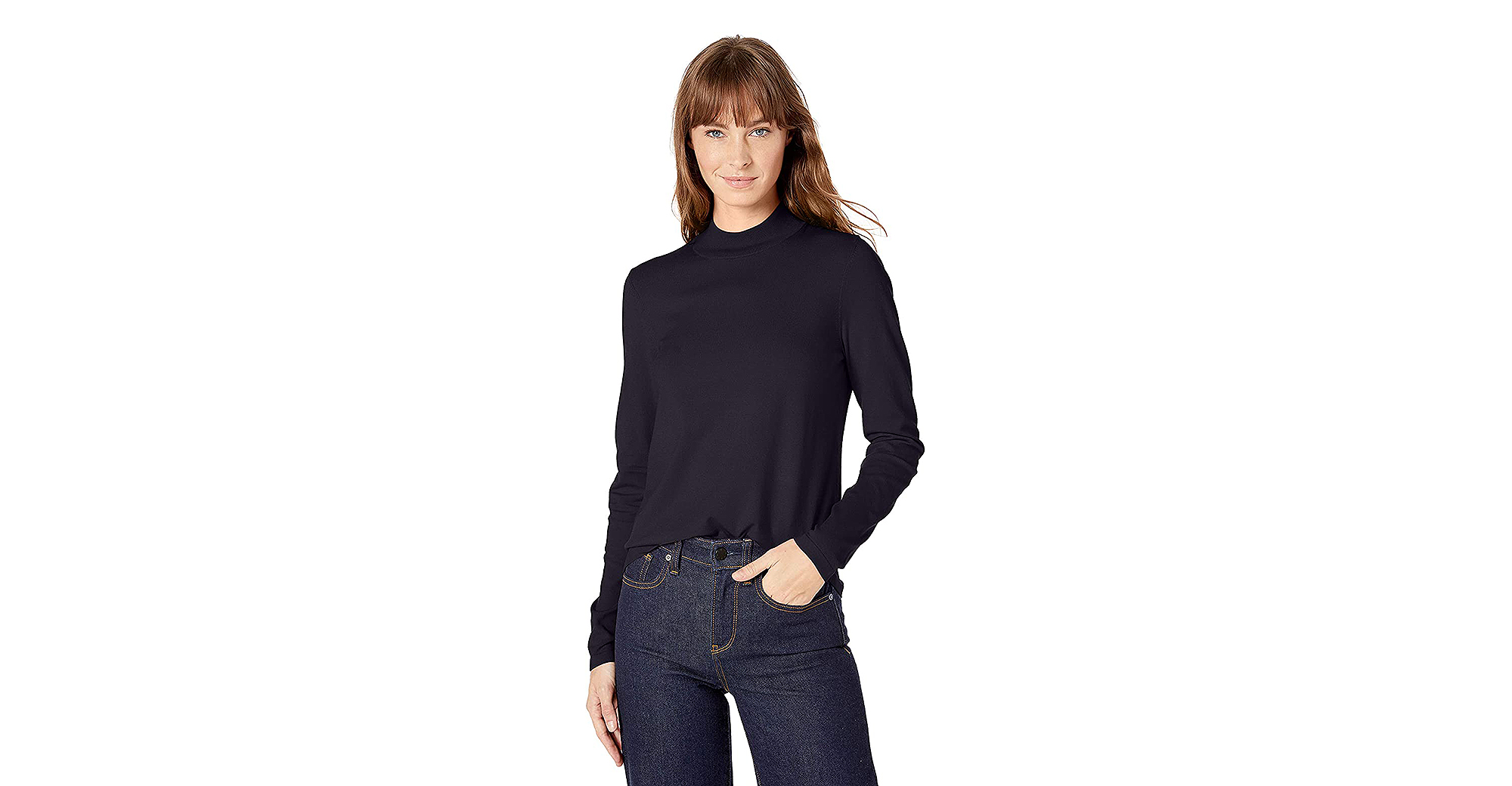 Lark & Ro Warm Handed Synthetic Mock Neck Sweater