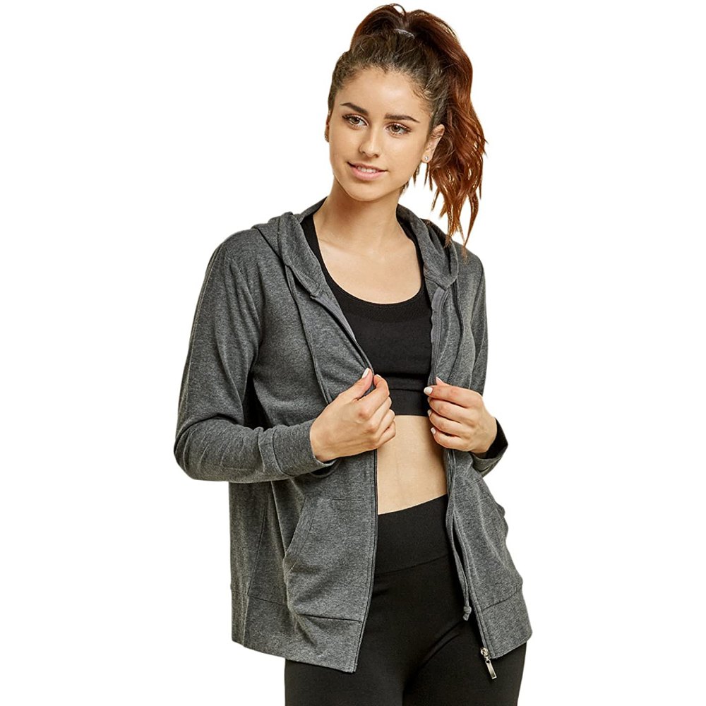 Sofra Thin Cotton Zip-Up Hoodie Jacket