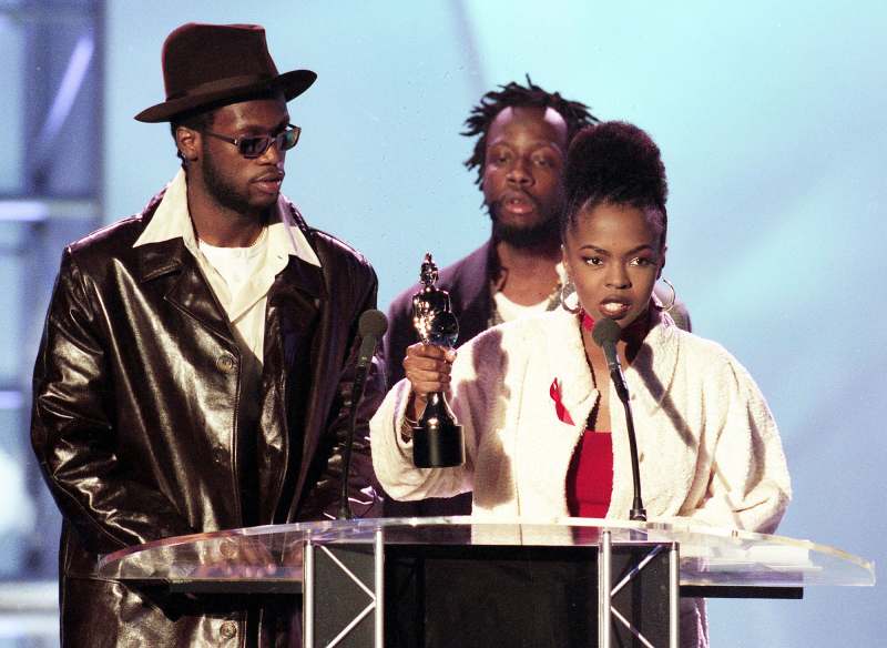 The Fugees Pras Lauryn Hill and Wyclef Jean accept International Group award during The BRIT Awards 1997 Shocking Band Exits Through the Years