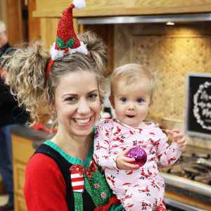 Abbie Duggar and Daughter Grace Celebrity Kids Wearing Festive Pajamas During 2020 Holiday Season