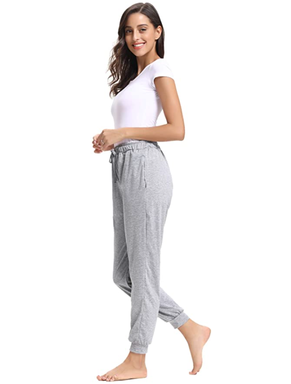 Aibrou Women's  Cotton Stretch Knit Lounge Pajama Bottoms