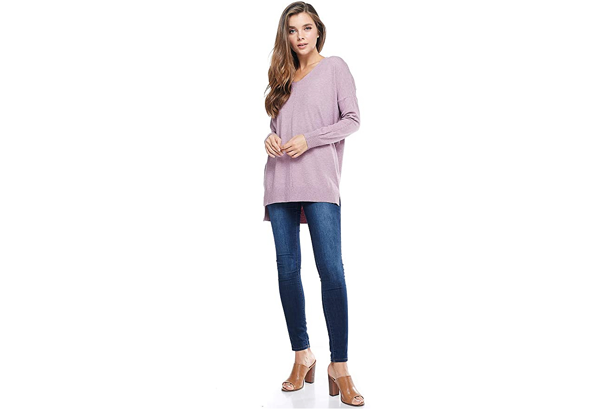 Alexander + David Women's Oversized Extra Soft V-Neck Pullover Sweater