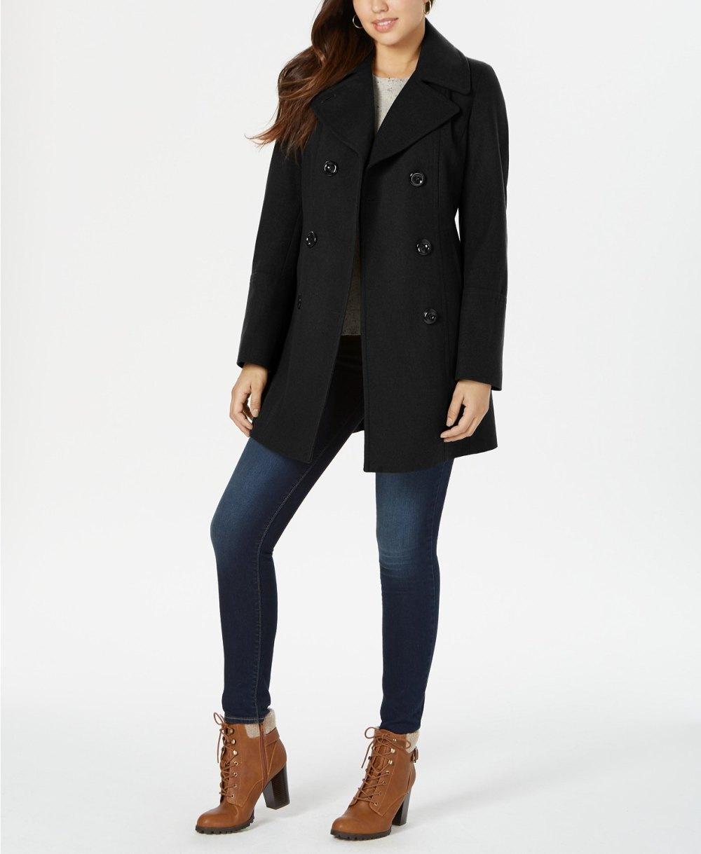 Anne Klein Double-Breasted Peacoat
